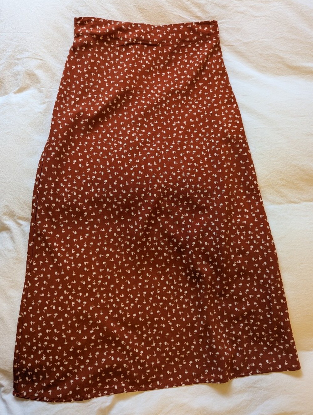 Elodie Floral Maxi / Midi Skirt, Copper Sienna, Size Medium